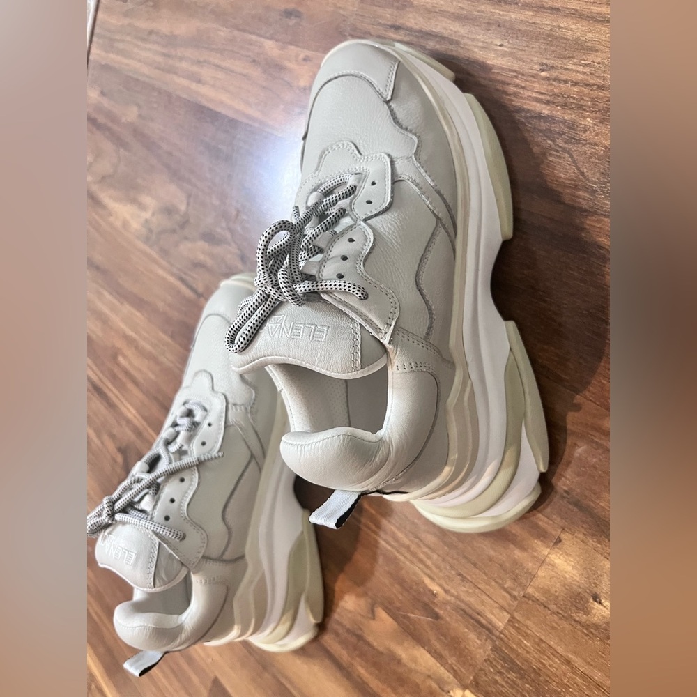 Elena Iachi Women's chunky Cream Athletic Shoes